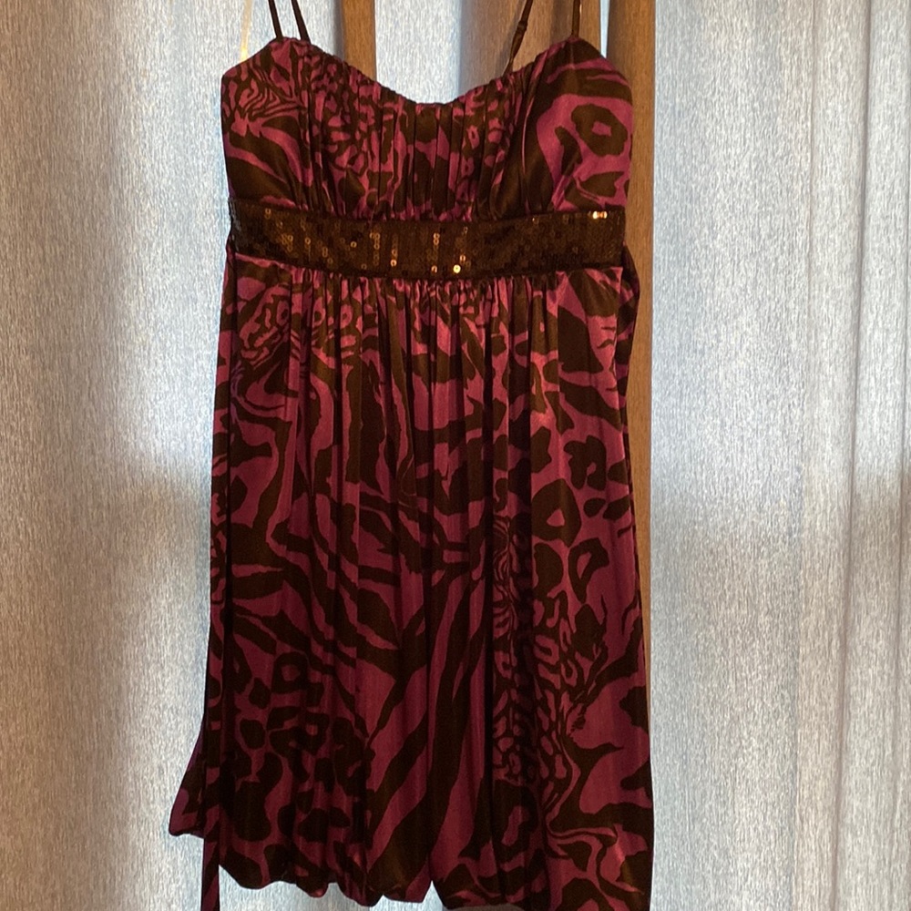 Purple and black animal print dress